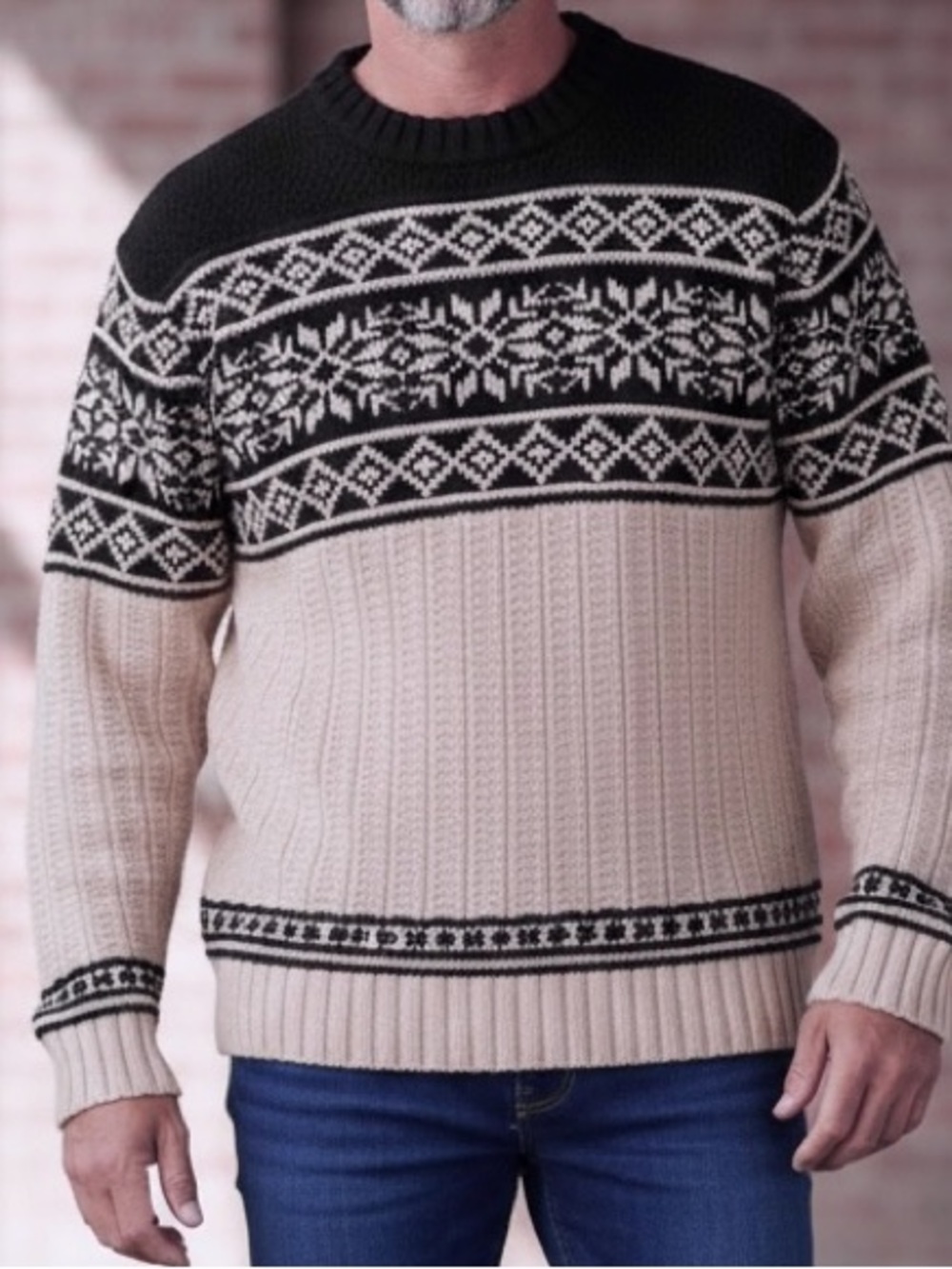 Vintage 90’s Gap Fair Isle Sweater Chunky Cable Knit  Mens Large Granola Heavy